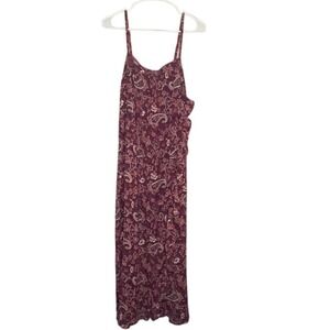 Knox Rose Paisley Maxi Dress Ruffle Trim Sleeveless Casual Summer Dress Womens M